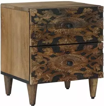 vidaXL Nachttisch Mangoholz massiv, braun, 40x33,5x46cm (4018330)