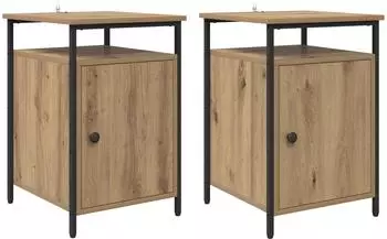 vidaXL Nachttisch 2er-Set Artisan-Eiche 40x42x60cm Holzwerkstoff (881809)
