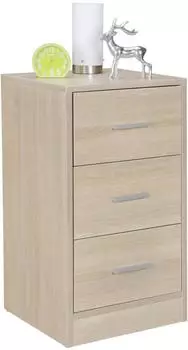 Wohnling OLAV Nachtkonsole 3 Schubladen Sonoma 37,5x68x35cm (WL5.156)