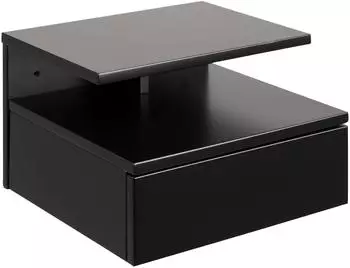 Furniture To Go Fia Nachttisch 1 Schublade, Wandmontage, schwarz (Ashlan)