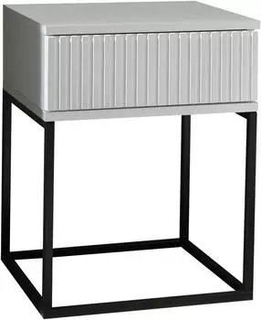 Schlafkontor Marle Nachtkommode wei&szlig;, Metallgestell, 40x52x38,5cm