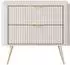 Mirjan24 Lante Nachttisch mit 2 Schubladen, Metallfüße, beige