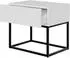 Selsey Veldio Nachttisch mit Schublade, weiß, schwarzes Metallgestell (50x35,6x44cm)