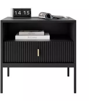 Lookway Midnight Nachttisch geriffelte Front, schwarz (800001175708)