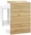 Vladon Queens Nachttisch 2 Schubladen, wandmontiert, weiß matt/Eiche Natur, LED (60x63x36cm)