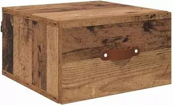 vidaXL Wandmontiertes Nachttischchen Altholz 35x35x20cm