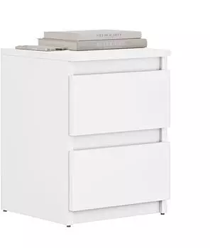 Lookway Hana M2 Nachttisch mit Schubladen, wei&szlig;, Holzwerkstoff, 30x40x30cm (800001298602)