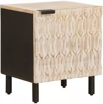 vidaXL Nachttisch wei&szlig;, Massivholz Mango, 40x33,5x46 cm (4017860)