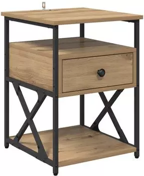 vidaXL Nachttisch Artisan-Eiche, Holzwerkstoff, 40x42x55cm