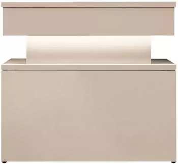 Mirjan24 Glossa Bis Nachttisch mit Schublade, LED-Beleuchtung, Wüstensand, 55x39x51cm
