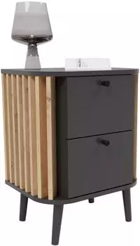 xonox.home Pure Nachtkommode Grau Artisan Eiche, 45x60x33cm (X2VE3801)