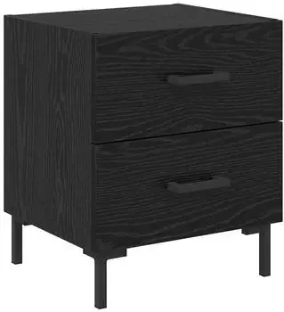 vidaXL Nachttisch Holzwerkstoff schwarz, Eichen-Optik, 40x35x47,5cm (882017)