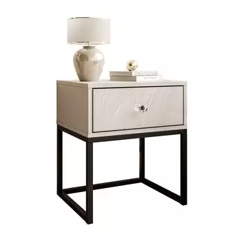 Lookway Blanco Kaszmir Nachttisch auf Gestell, kaschmir/schwarz, 45x52x37cm (800001175730)