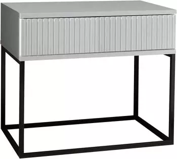 Schlafkontor Marle Nachtkommode Melamin, wei&szlig;, Metallgestell (217071)