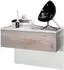 Vladon Sleep Nachttischschrank mit Schublade, wandmontiert, weiß matt/Eiche Nordic (60x46x35cm)