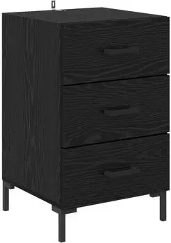 vidaXL Nachttisch Schwarz Eichen-Optik 40x40x66cm Holzwerkstoff (882118)