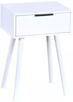 Kesper Nachttisch mit 1 Schublade, Wei&szlig;, Faserplatte, 40x30x59cm (62249318-0)