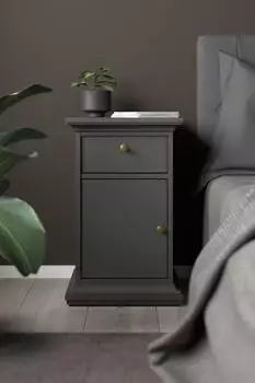 Home Affaire Paris Nachtkommode 1 T&uuml;r 1 Schublade matt grau, Holzwerkstoff (Paris)