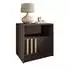 Lookway NELA Nachttisch mit Lamellen Graphit / Eiche Artisan, 51x52x38cm (800001532269)
