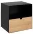 Furniture To Go Joliet Wandmontierter Nachttisch 1 Schublade, Schwarz & Bambus