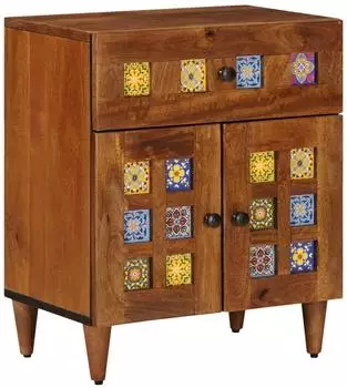 vidaXL Nachttisch Braun Massivholz Mango 50x33x60cm