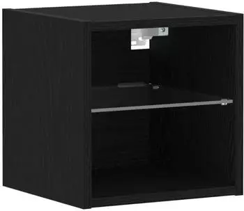vidaXL Wand-Nachttischschrank mit LED, schwarz, 30x28,5x30cm (863085)