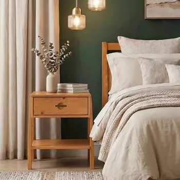 Idimex Adamo Nachttisch Massivholz Eiche Finish, Schublade und Ablage (80108)