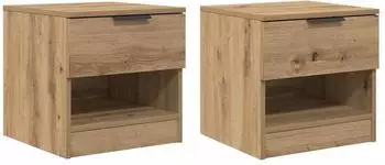 vidaXL Nachttisch 2er-Set Holzwerkstoff Artisan-Eiche 40x39x40cm (880517)
