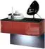 Vladon Sleep Nachttisch mit Schublade, wandmontiert, bordeaux hochglanz, LED (60x46x35cm)
