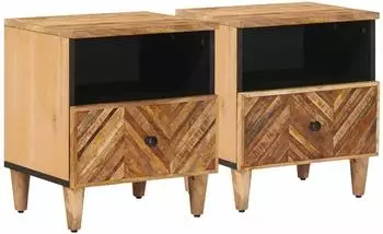 vidaXL Nachttisch 2er-Set Braun Massivholz Mango 50x33x60cm (4018923)