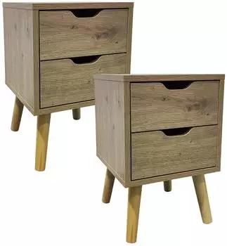 HTI-Living Thekla Nachttisch 2 Schubladen 2er-Set Artisaneiche (2945)