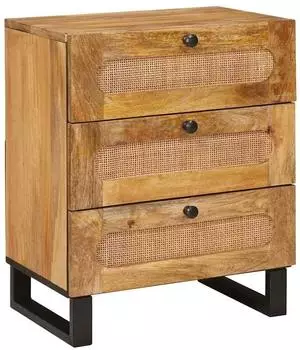 vidaXL Nachttisch Massivholz Mango Natur 50x33x62cm (4018053)