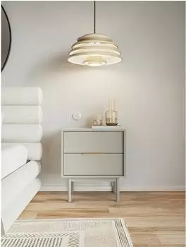 Selsey Viviaro Nachttisch 2 Schubladen, graubeige (54x39x61cm)