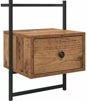 vidaXL Wandmontierter Nachttisch mit Schubladen, Holzwerkstoff, 35x30x51cm (882163)