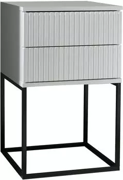 Pol Power Marle Nachtkommode Wei&szlig;, Metallgestell, 40x65x38,5cm