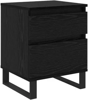 vidaXL Nachttisch Holzwerkstoff Schwarz Eichen-Optik 40x35x50cm (882667)