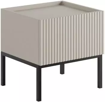 Mirjan24 Como Nachttisch mit Schublade, Metallgestell, Cashmere