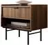 Mirjan24 Edison Nachttisch 1 Schublade, Nussbaum, Metall, 40x55x35cm