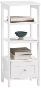 SoBuy FBT91-W Beistelltisch mit Schublade und Ablagen, wei&szlig; (FBT91-W)