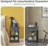SoBuy Nachttisch-Set 2er mit 1 Schublade & 2 Ablagen, dunkelgrau, 39x39x65cm (FBT49-HGx2)