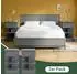 SoBuy Nachttisch-Set 2er mit 1 Schublade & 2 Ablagen, dunkelgrau, 39x39x65cm (FBT49-HGx2)