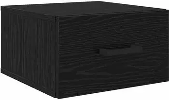vidaXL Wandmontierter Nachttisch Schwarz Eichen-Optik 35x35x20cm Holzwerkstoff, Schublade