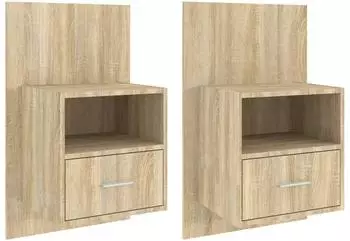 vidaXL Wand-Nachttische 2 Stk. Sonoma-Eiche (811014)