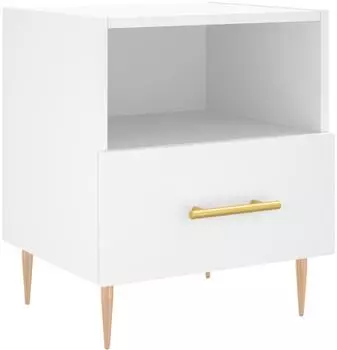 vidaXL Nachttisch Holzwerkstoff wei&szlig; 40x35x47,5cm