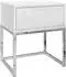 Lookway Blanco Glamour Nachttisch weiß Hochglanz, verchromtes Gestell (800001175559)
