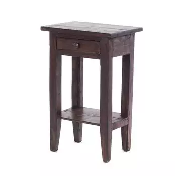 Xtradefactory PLANTA Telefontisch Mahagoni Massivholz, dunkelbraun, mit Schublade (52x34cm)