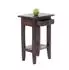 Xtradefactory PLANTA Telefontisch Mahagoni Massivholz, dunkelbraun, mit Schublade (52x34cm)