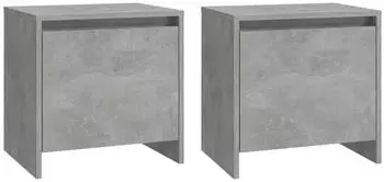 vidaXL Nachttische 2 Stk., Holzwerkstoff, betongrau, 45x34x44,5cm (809872)