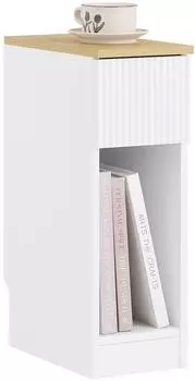 SoBuy Nachttisch schmal, weiß, 1 Schublade, 20x60x35cm (FBT111-W)