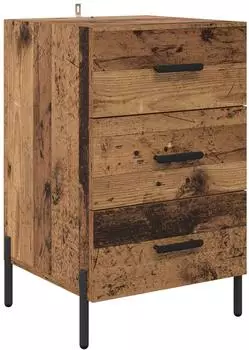 vidaXL Nachttisch mit Schubladen, Altholz-Optik, 40x40x66cm (882125)